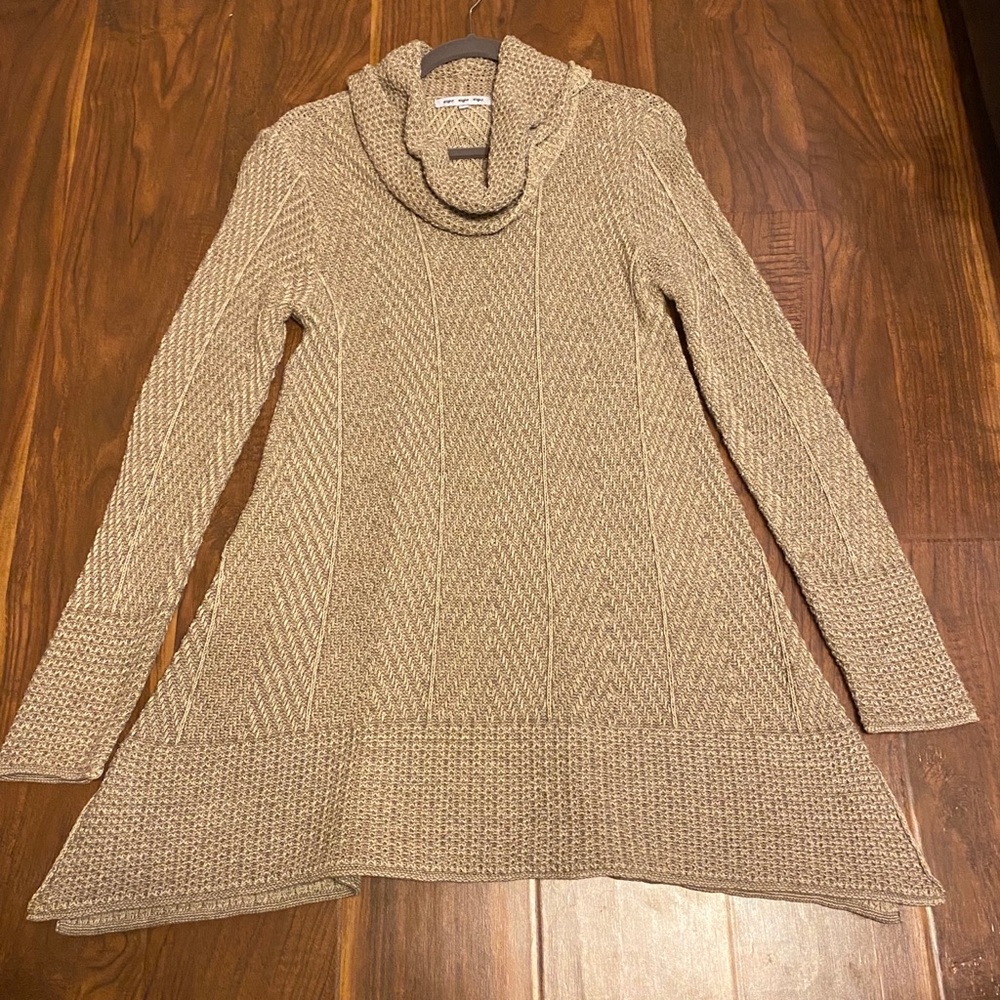Beige mock turtleneck sweater